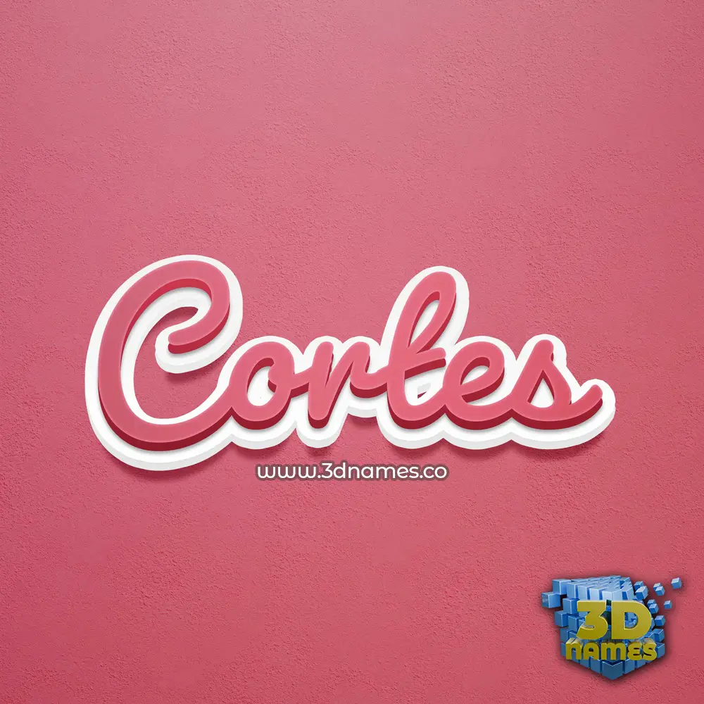 cortes in Red Scribble style - 3D name wallpaper