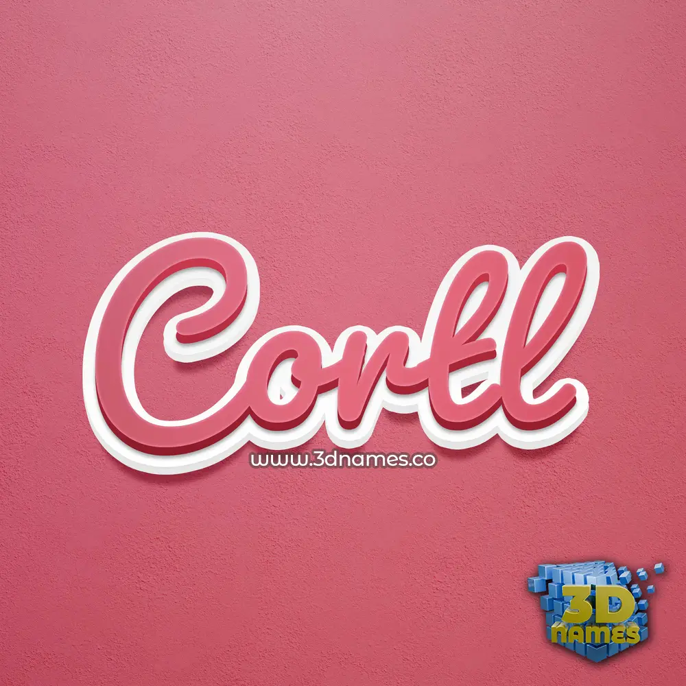 cortl in Red Scribble style - 3D name wallpaper