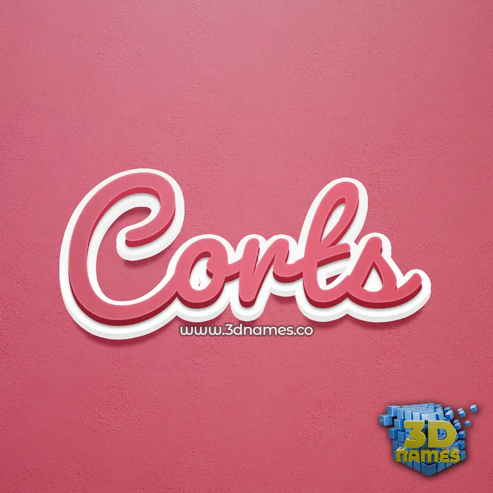 corts in Red Scribble style - 3D name wallpaper