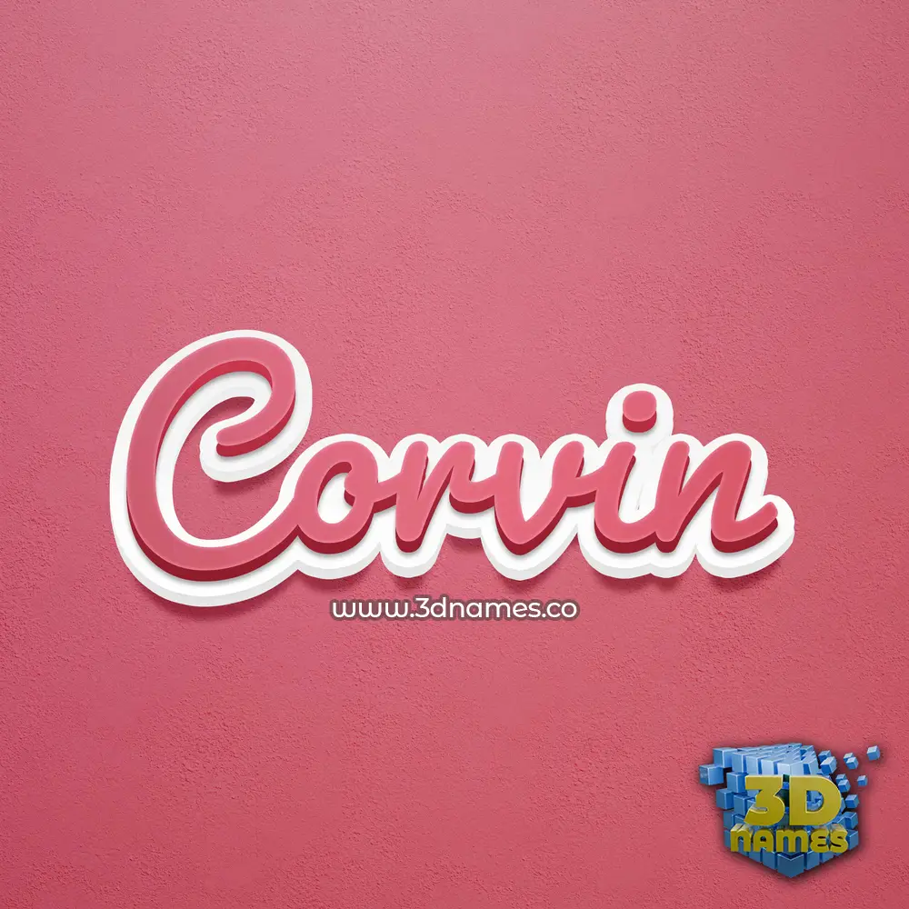 corvin in Red Scribble style - 3D name wallpaper