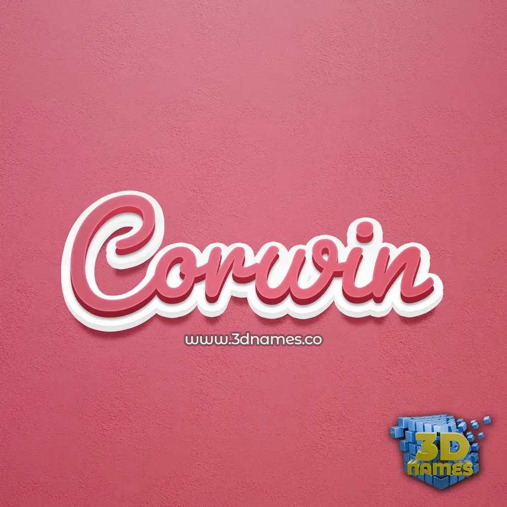 corwin in Red Scribble style - 3D name wallpaper
