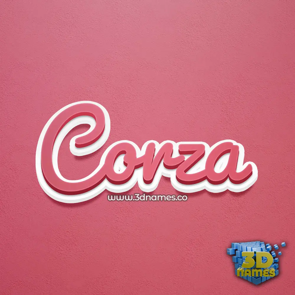 corza in Red Scribble style - 3D name wallpaper