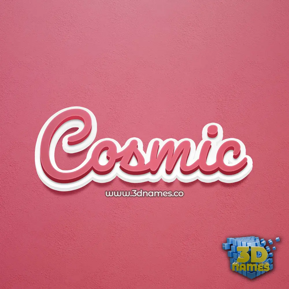 cosmic in Red Scribble style - 3D name wallpaper