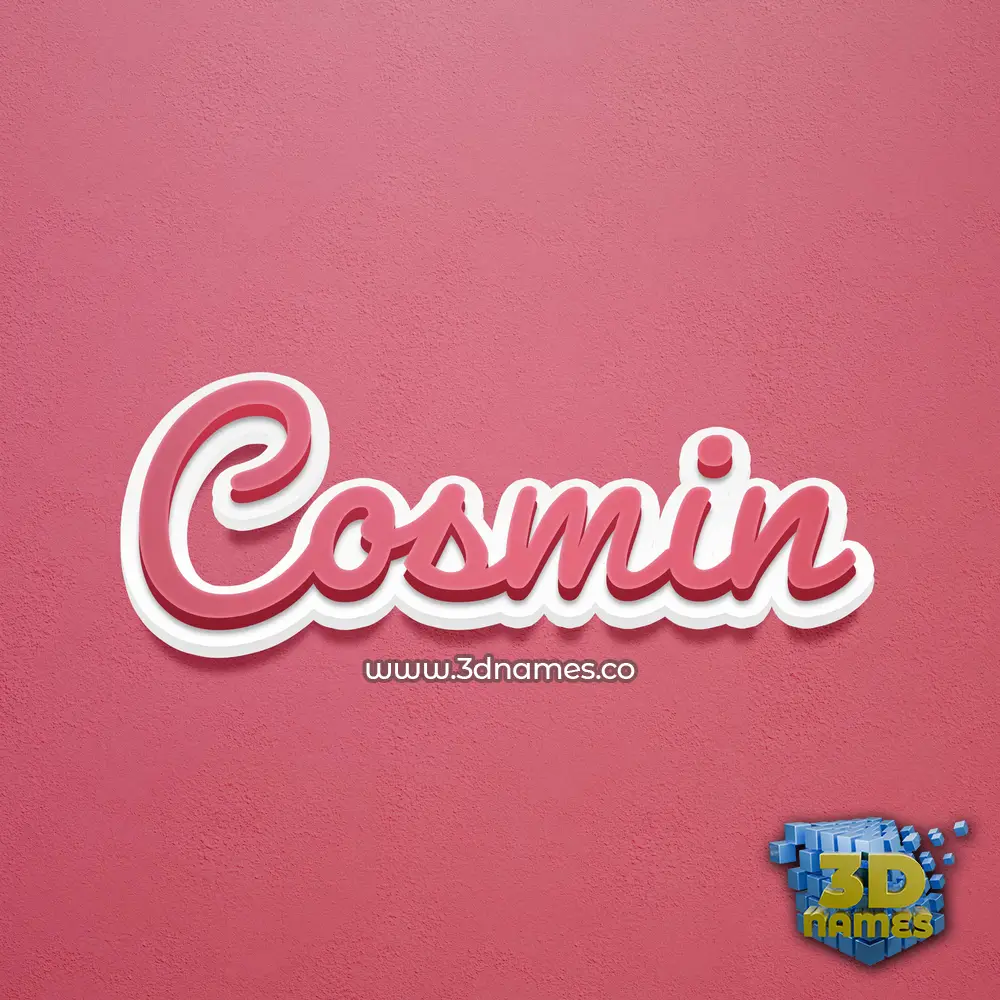 cosmin in Red Scribble style - 3D name wallpaper
