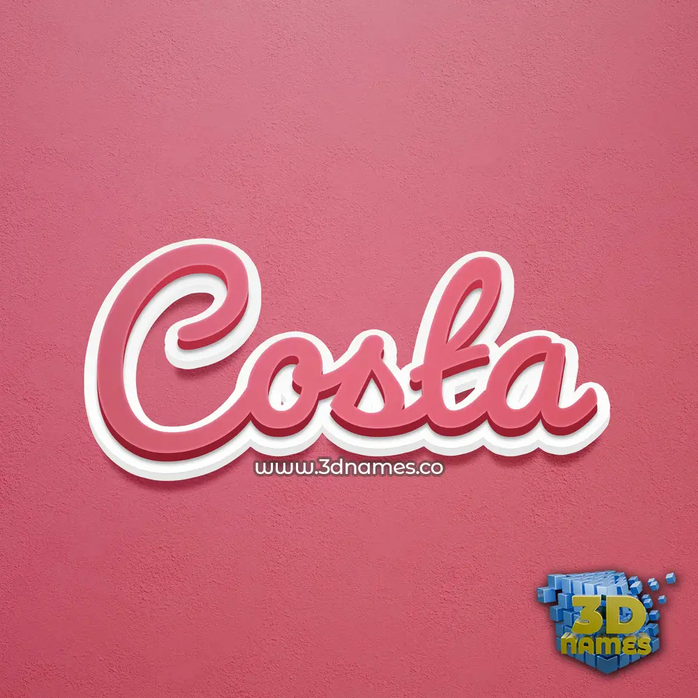 costa in Red Scribble style - 3D name wallpaper