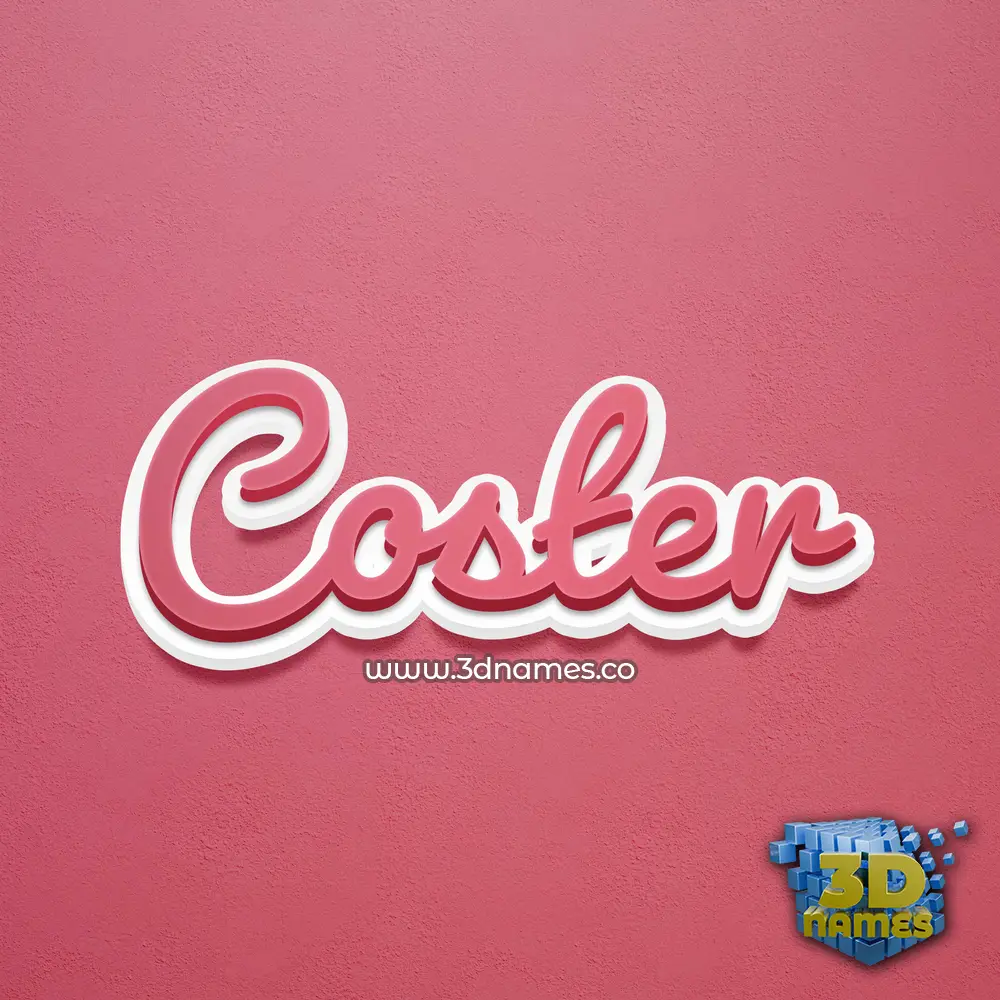 coster in Red Scribble style - 3D name wallpaper