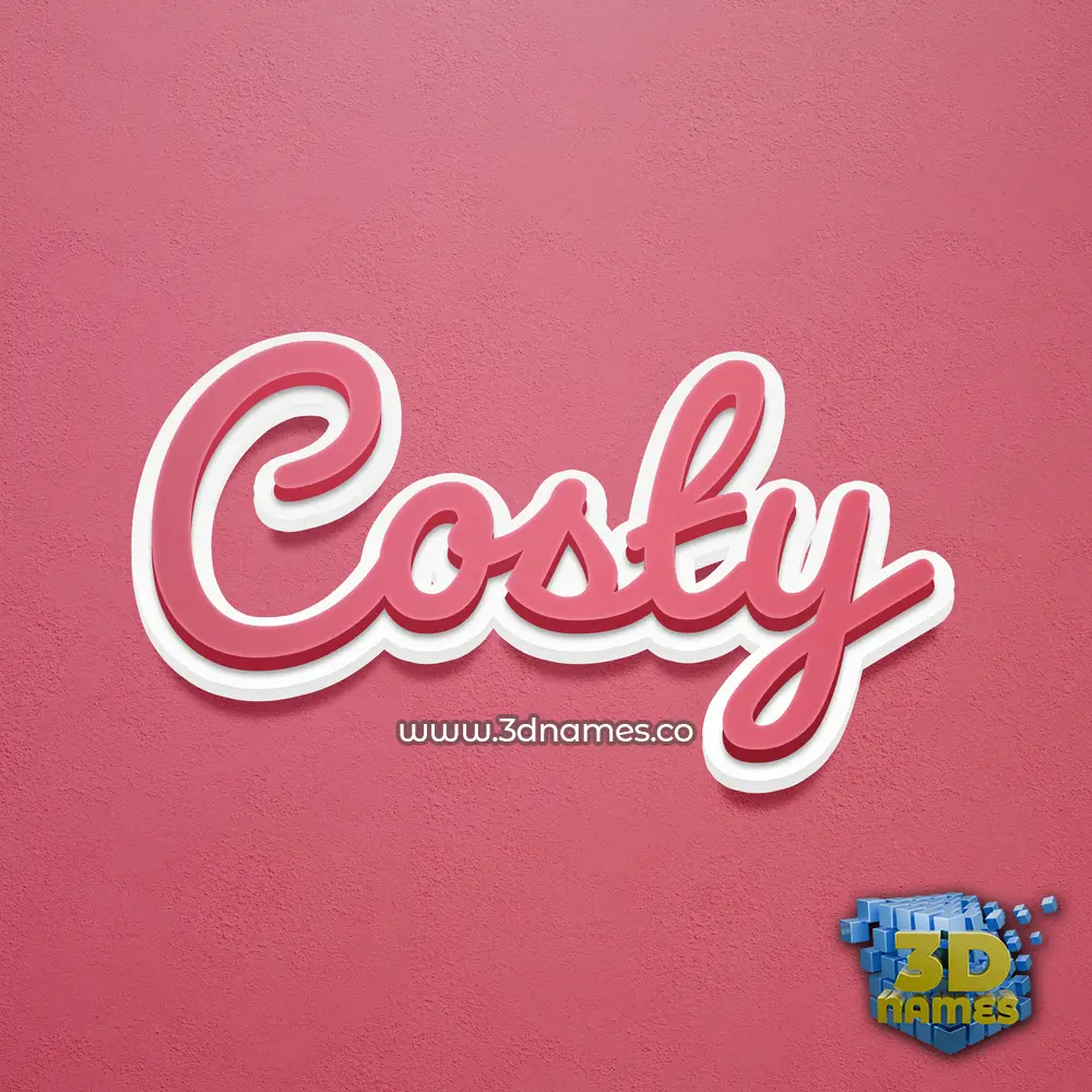 costy in Red Scribble style - 3D name wallpaper