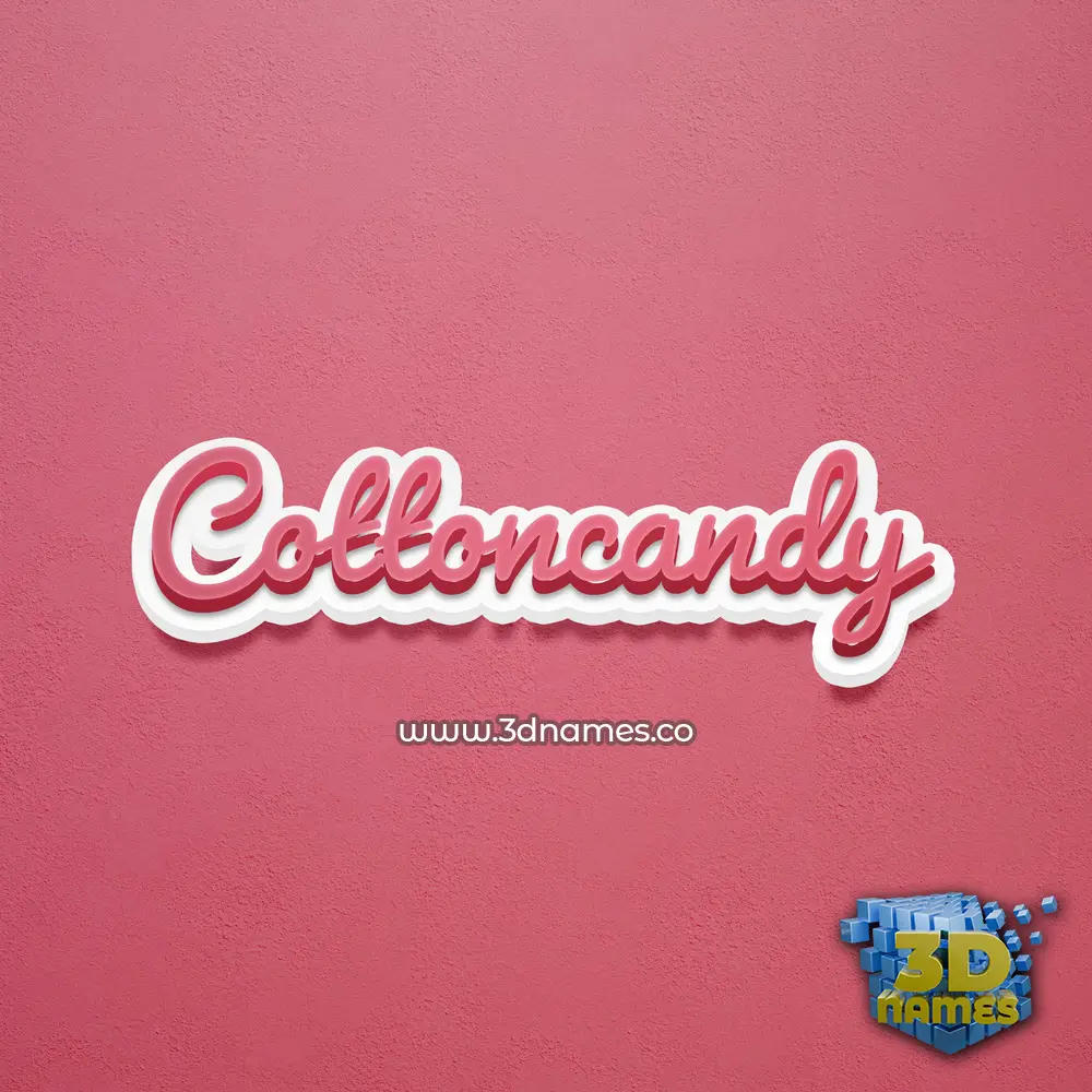 cottoncandy in Red Scribble style - 3D name wallpaper