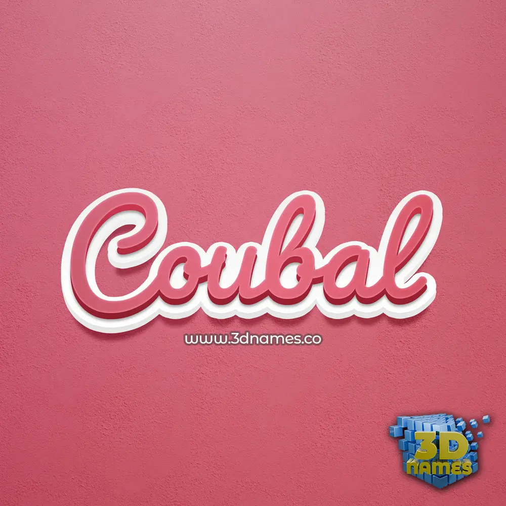coubal in Red Scribble style - 3D name wallpaper