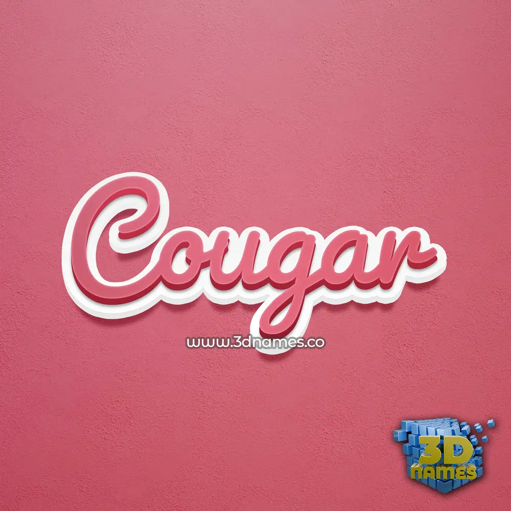 cougar in Red Scribble style - 3D name wallpaper