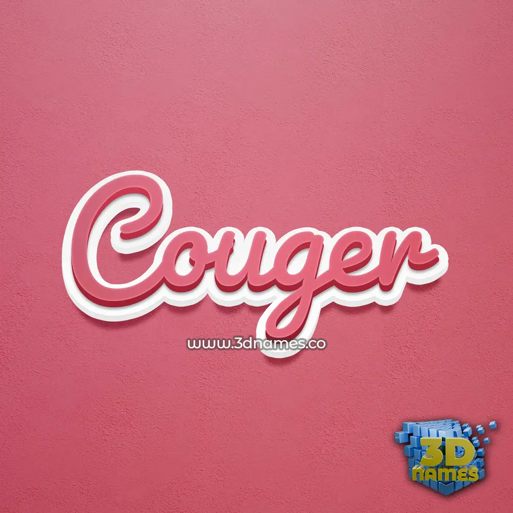 couger in Red Scribble style - 3D name wallpaper