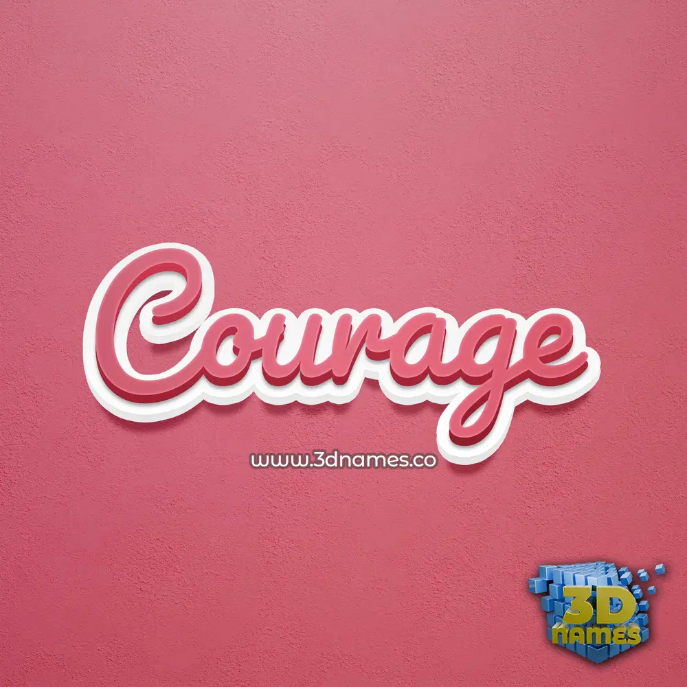 courage in Red Scribble style - 3D name wallpaper