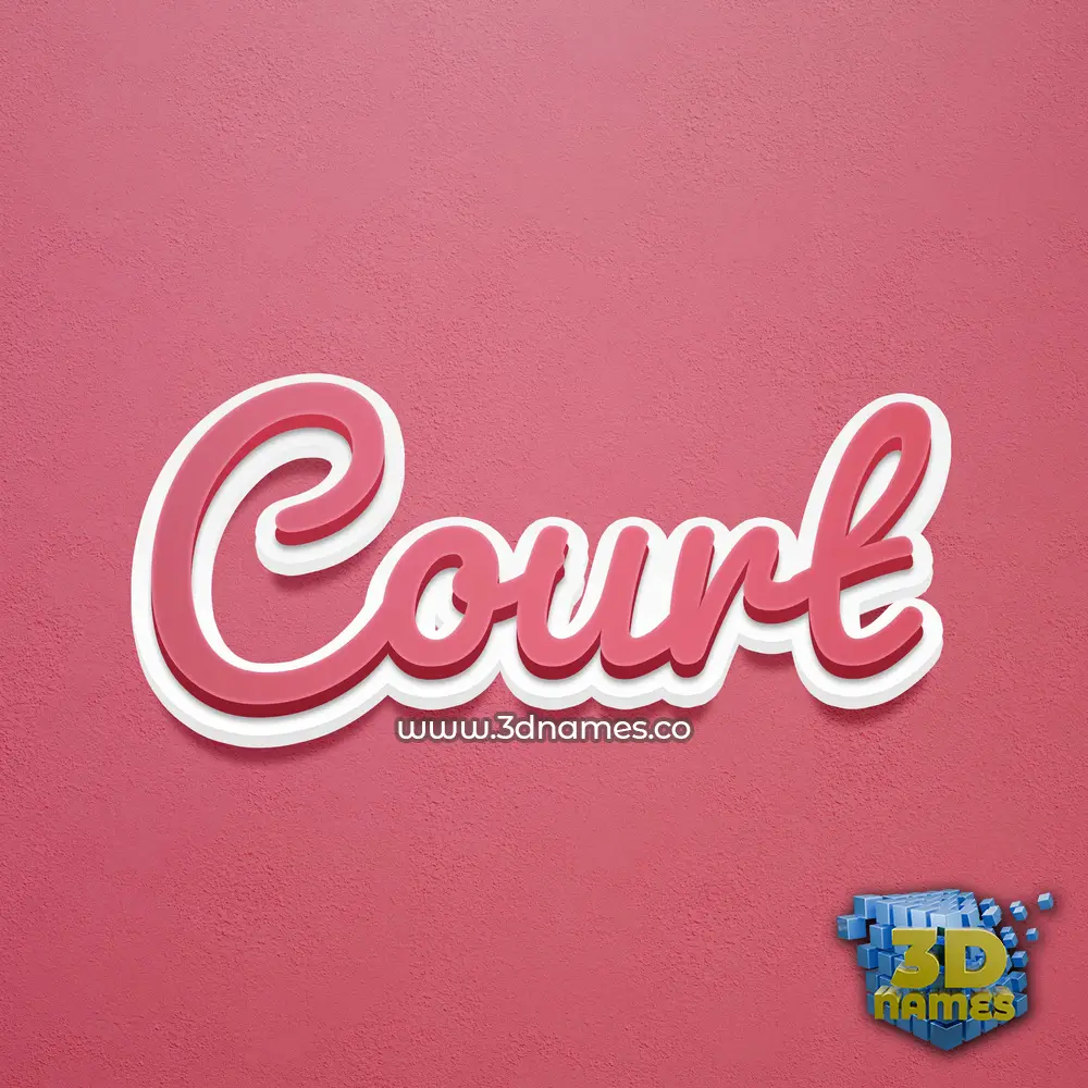 court in Red Scribble style - 3D name wallpaper