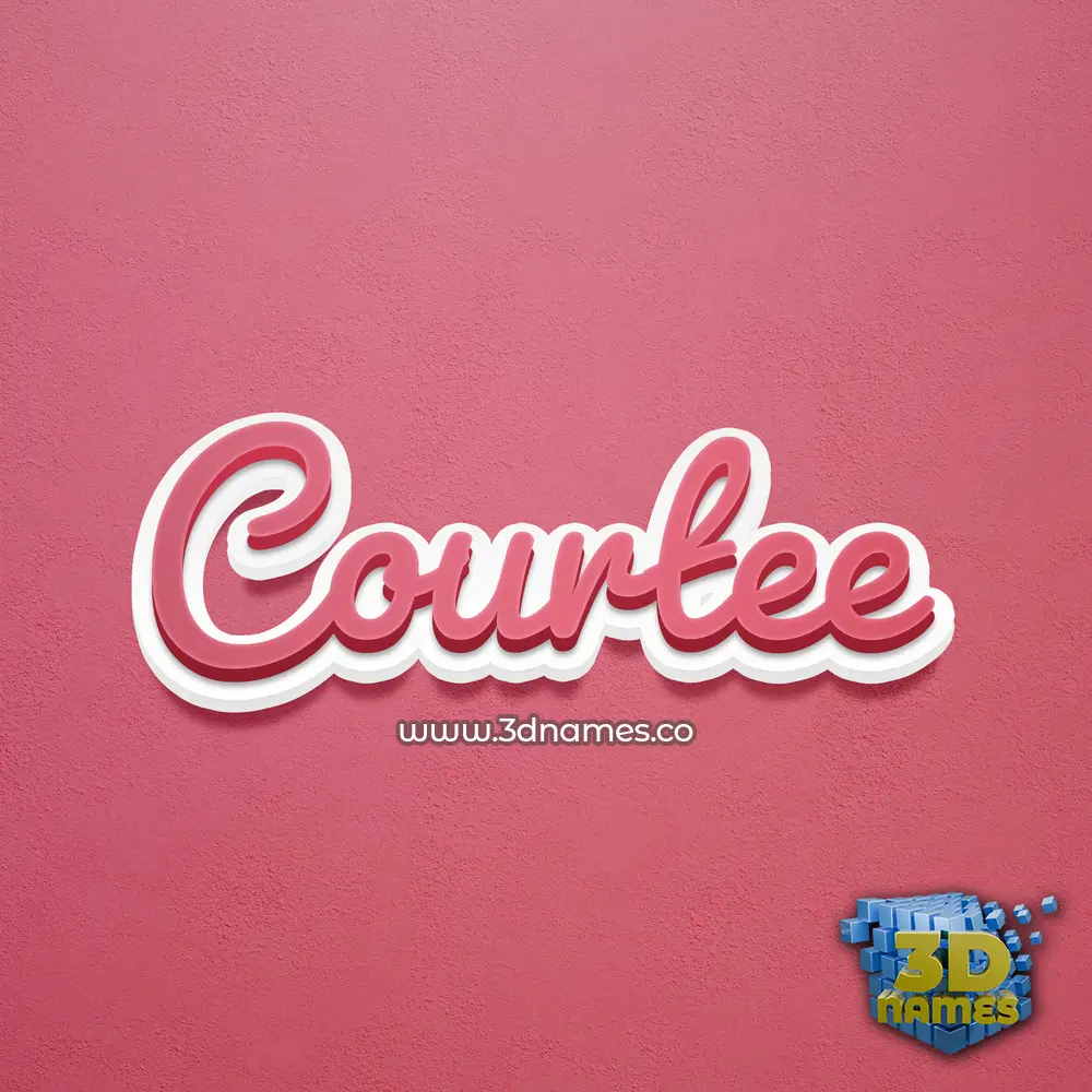 courtee in Red Scribble style - 3D name wallpaper
