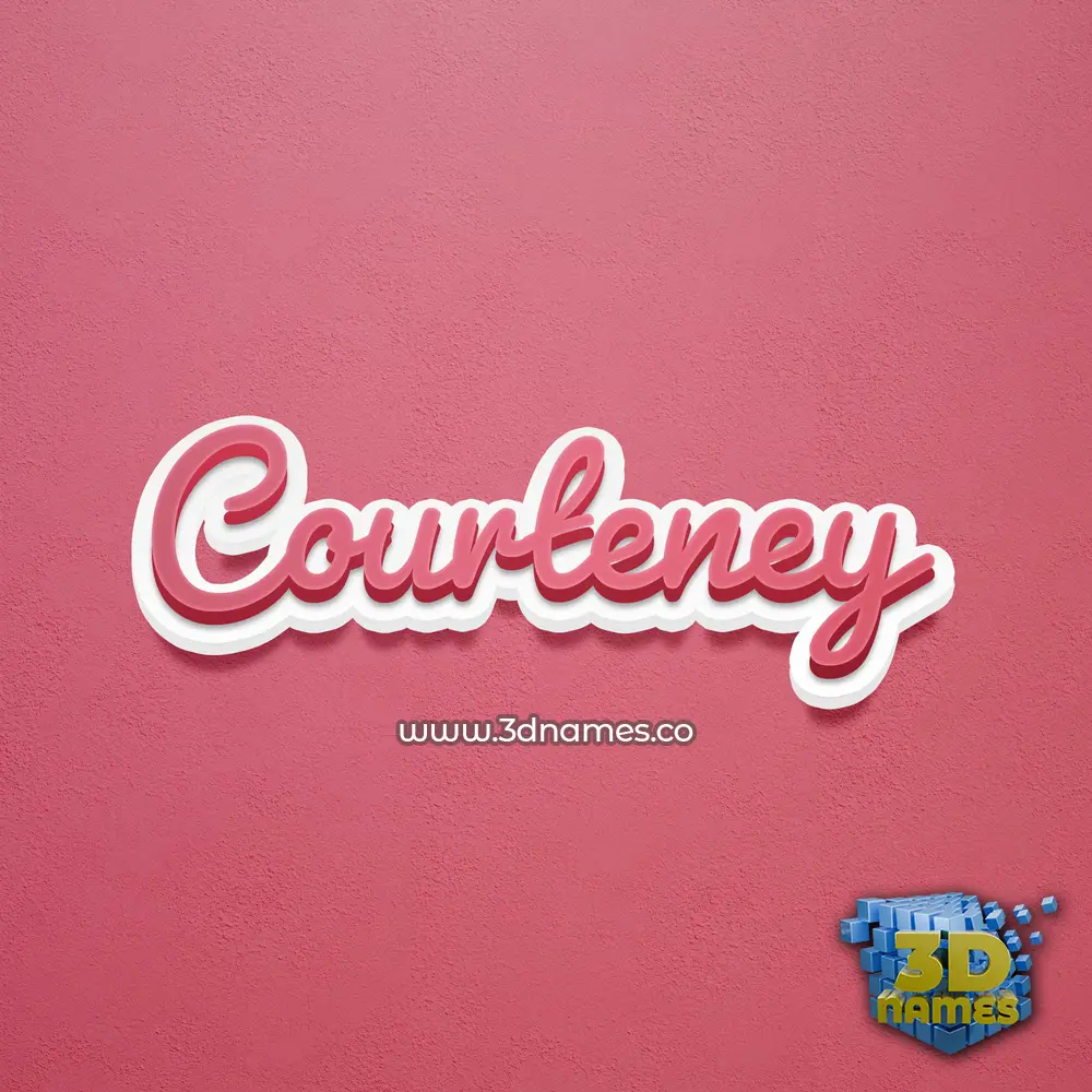 courteney in Red Scribble style - 3D name wallpaper