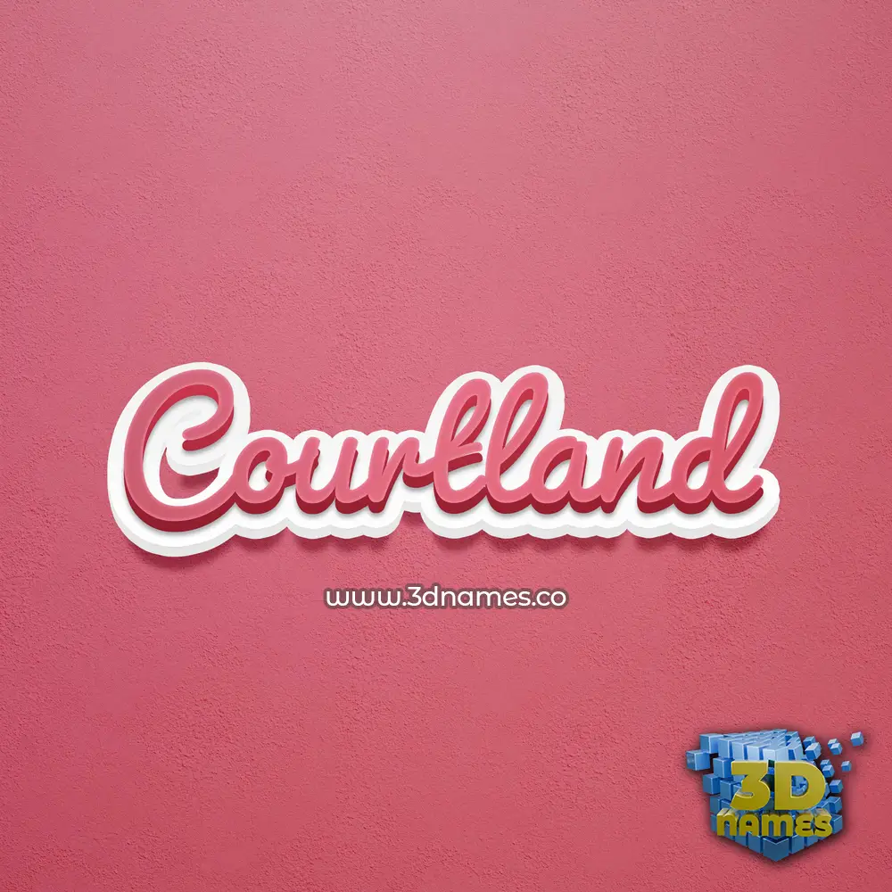 courtland in Red Scribble style - 3D name wallpaper