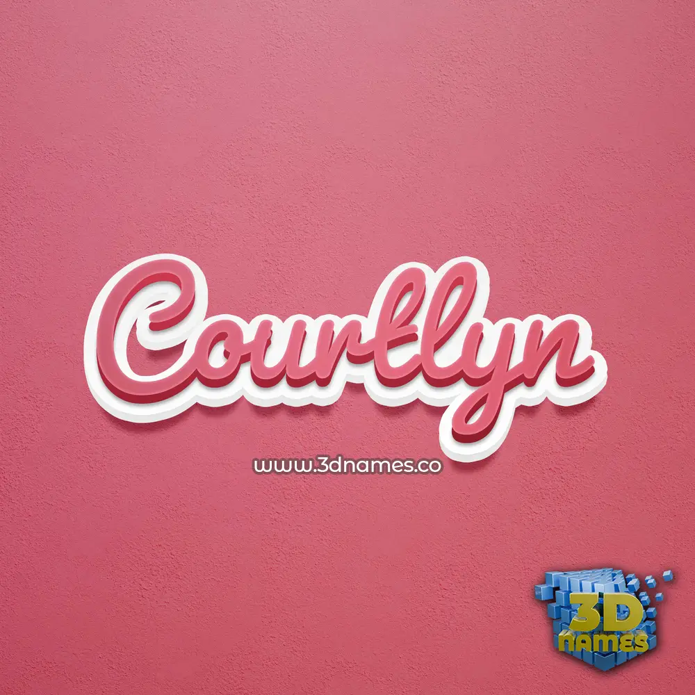 courtlyn in Red Scribble style - 3D name wallpaper