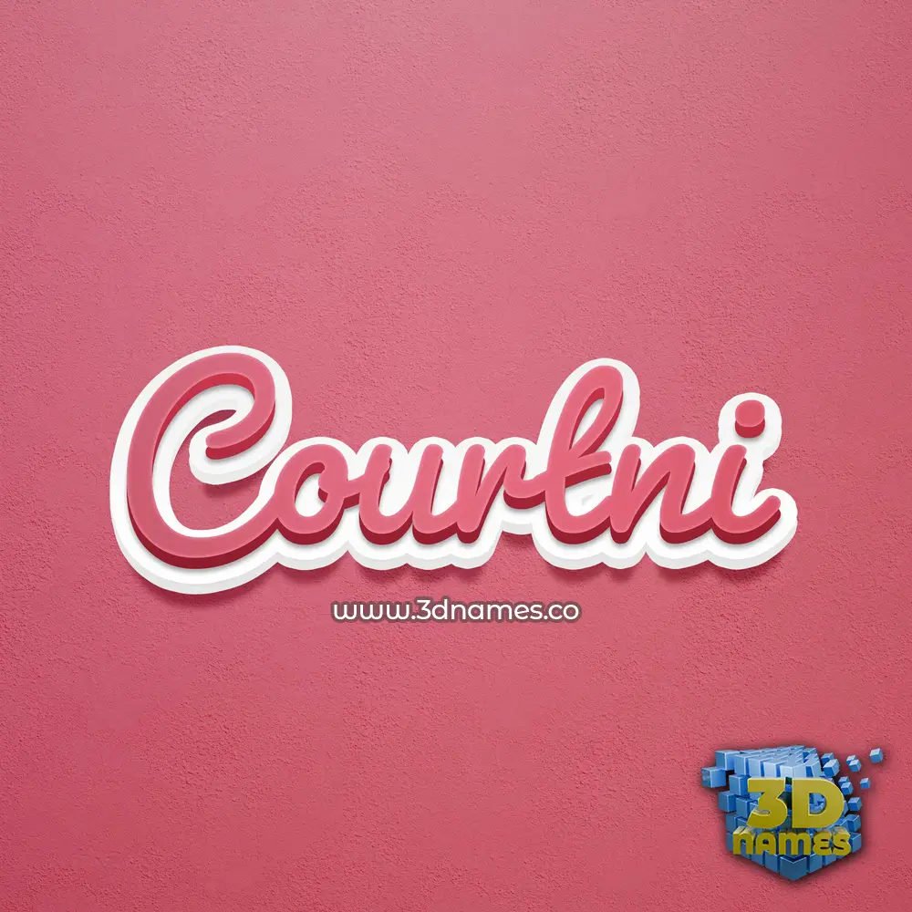 courtni in Red Scribble style - 3D name wallpaper