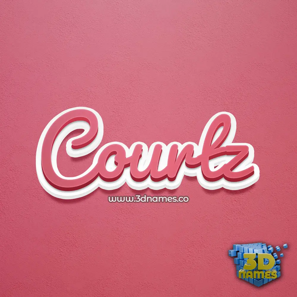 courtz in Red Scribble style - 3D name wallpaper