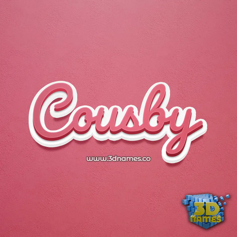 cousby in Red Scribble style - 3D name wallpaper