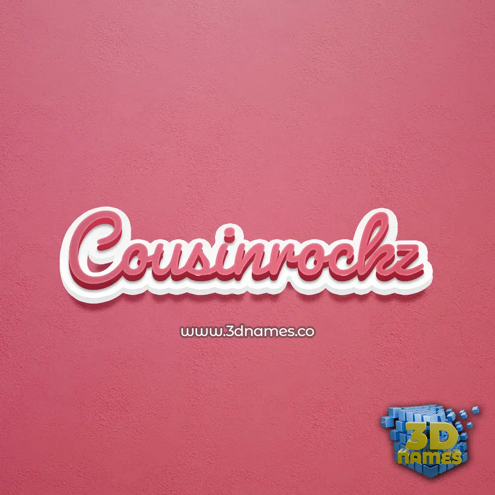 cousinrockz in Red Scribble style - 3D name wallpaper