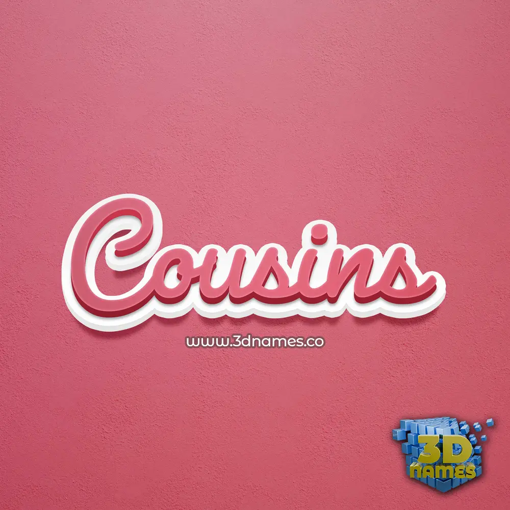 cousins in Red Scribble style - 3D name wallpaper