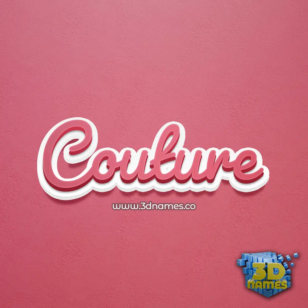 couture in Red Scribble style - 3D name wallpaper