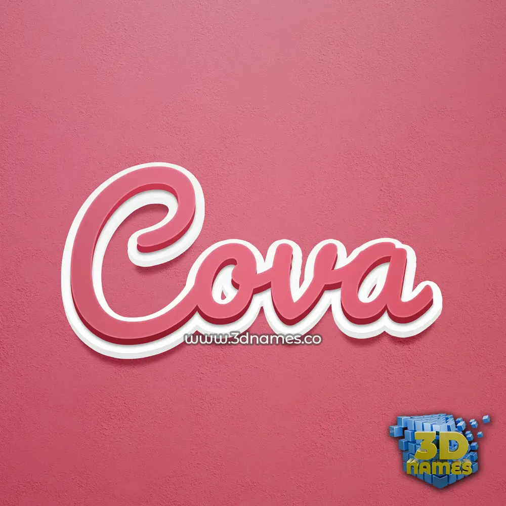 cova in Red Scribble style - 3D name wallpaper