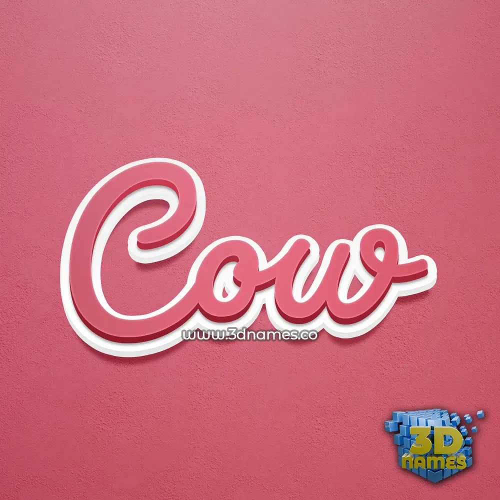 cow in Red Scribble style - 3D name wallpaper
