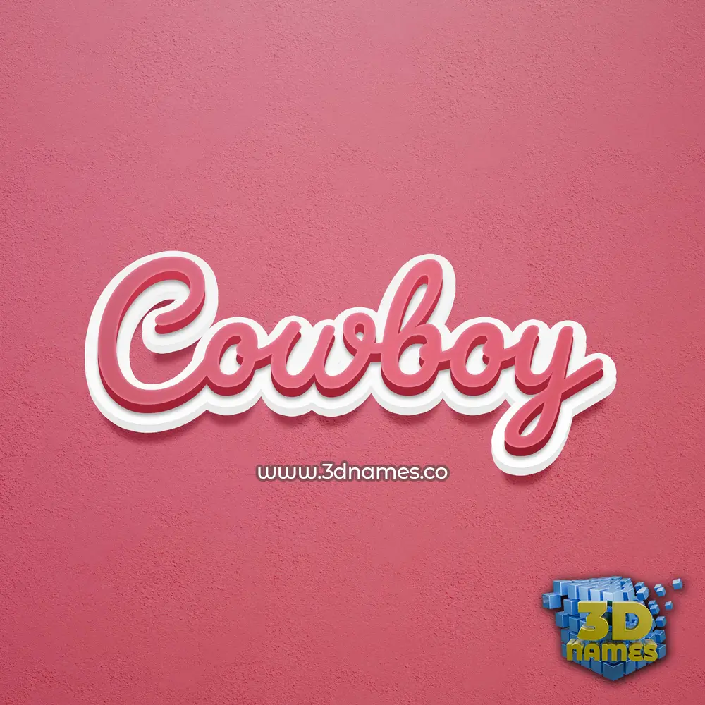 cowboy in Red Scribble style - 3D name wallpaper