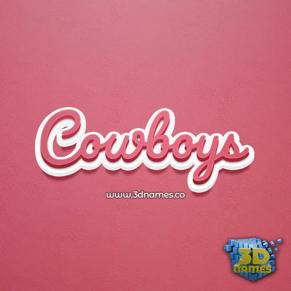 cowboys in Red Scribble style - 3D name wallpaper