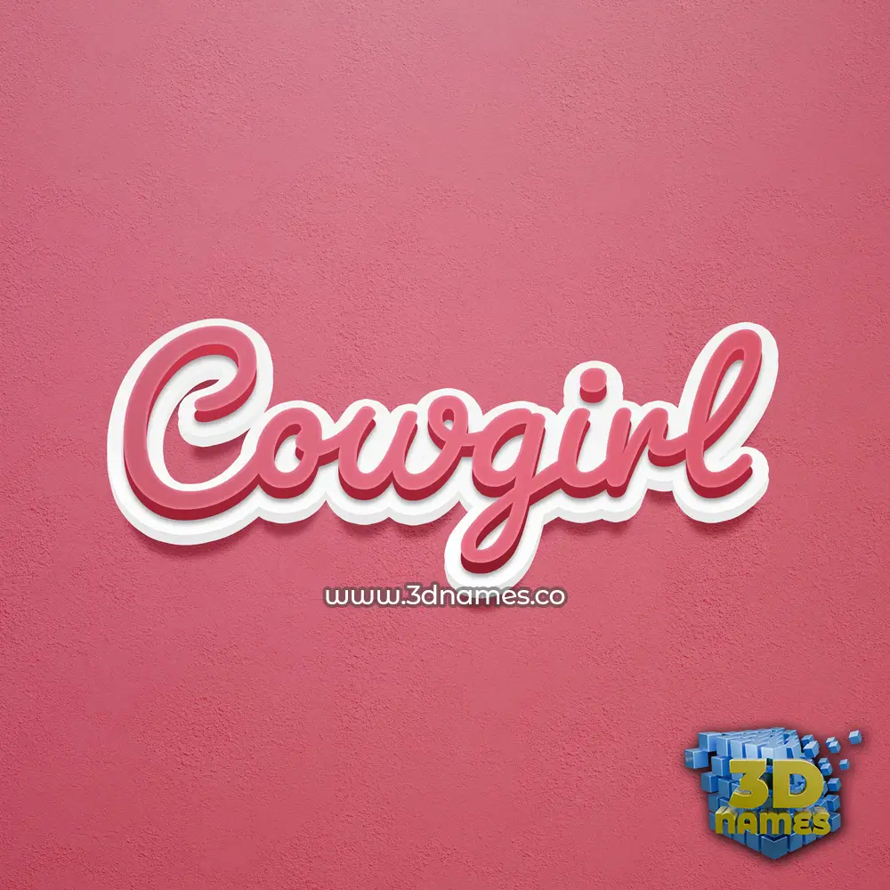 cowgirl in Red Scribble style - 3D name wallpaper