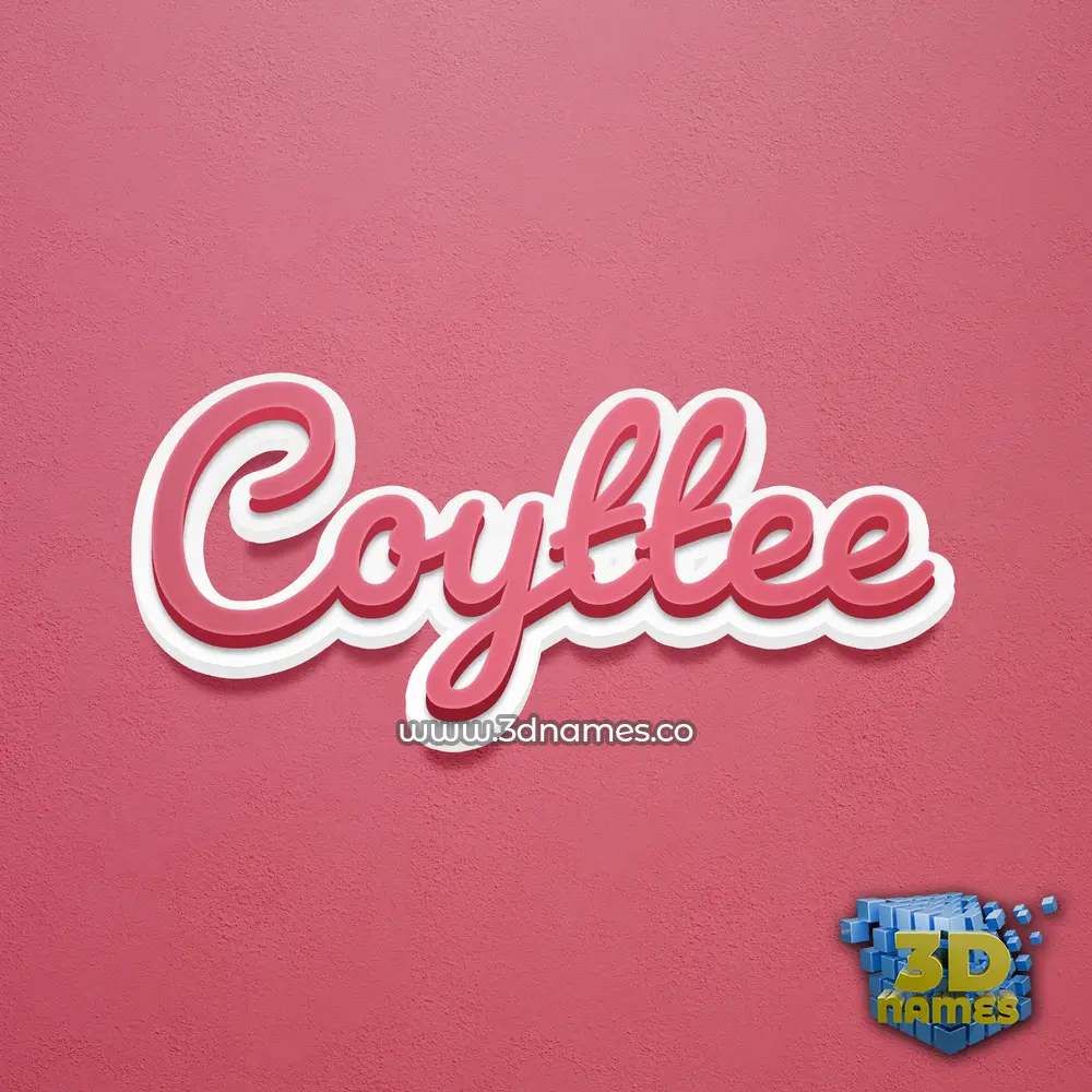 coyttee in Red Scribble style - 3D name wallpaper