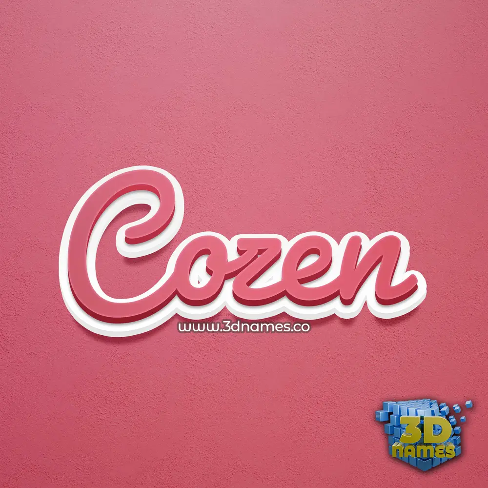 cozen in Red Scribble style - 3D name wallpaper