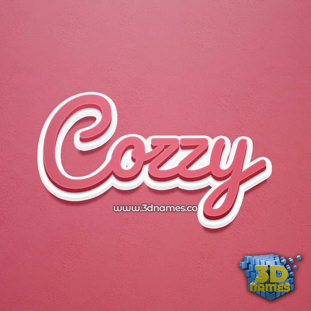 cozzy in Red Scribble style - 3D name wallpaper