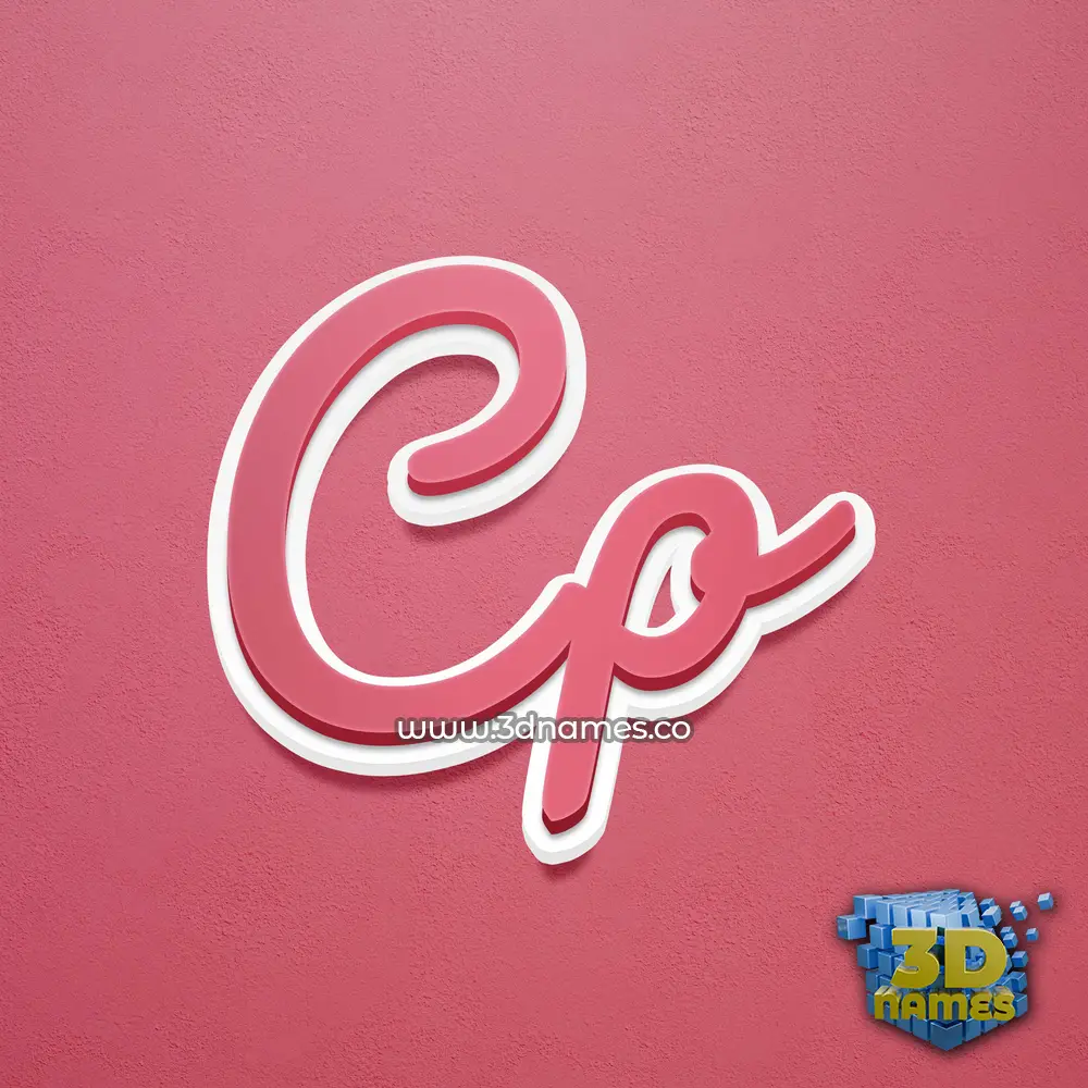cp in Red Scribble style - 3D name wallpaper