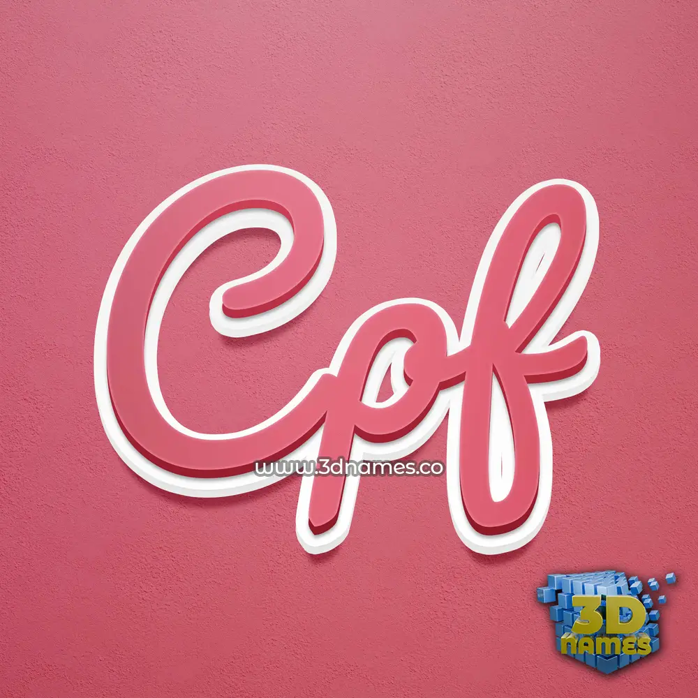 cpf in Red Scribble style - 3D name wallpaper