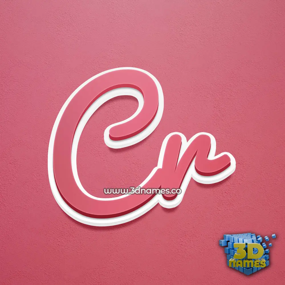 cr in Red Scribble style - 3D name wallpaper