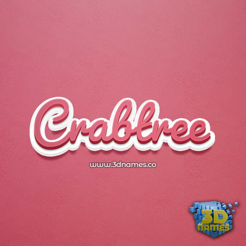 crabtree in Red Scribble style - 3D name wallpaper