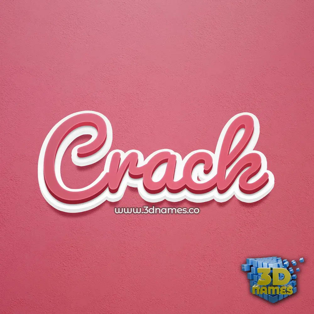 crack in Red Scribble style - 3D name wallpaper