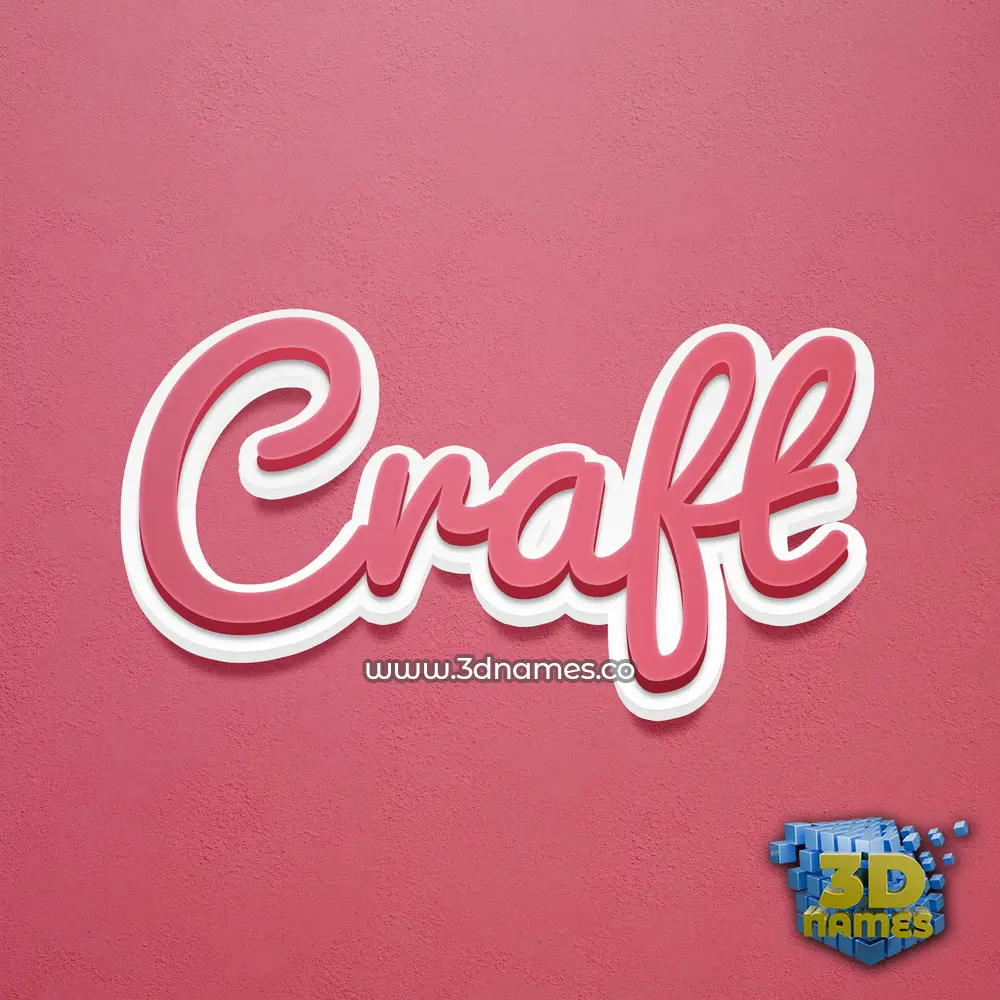 craft in Red Scribble style - 3D name wallpaper
