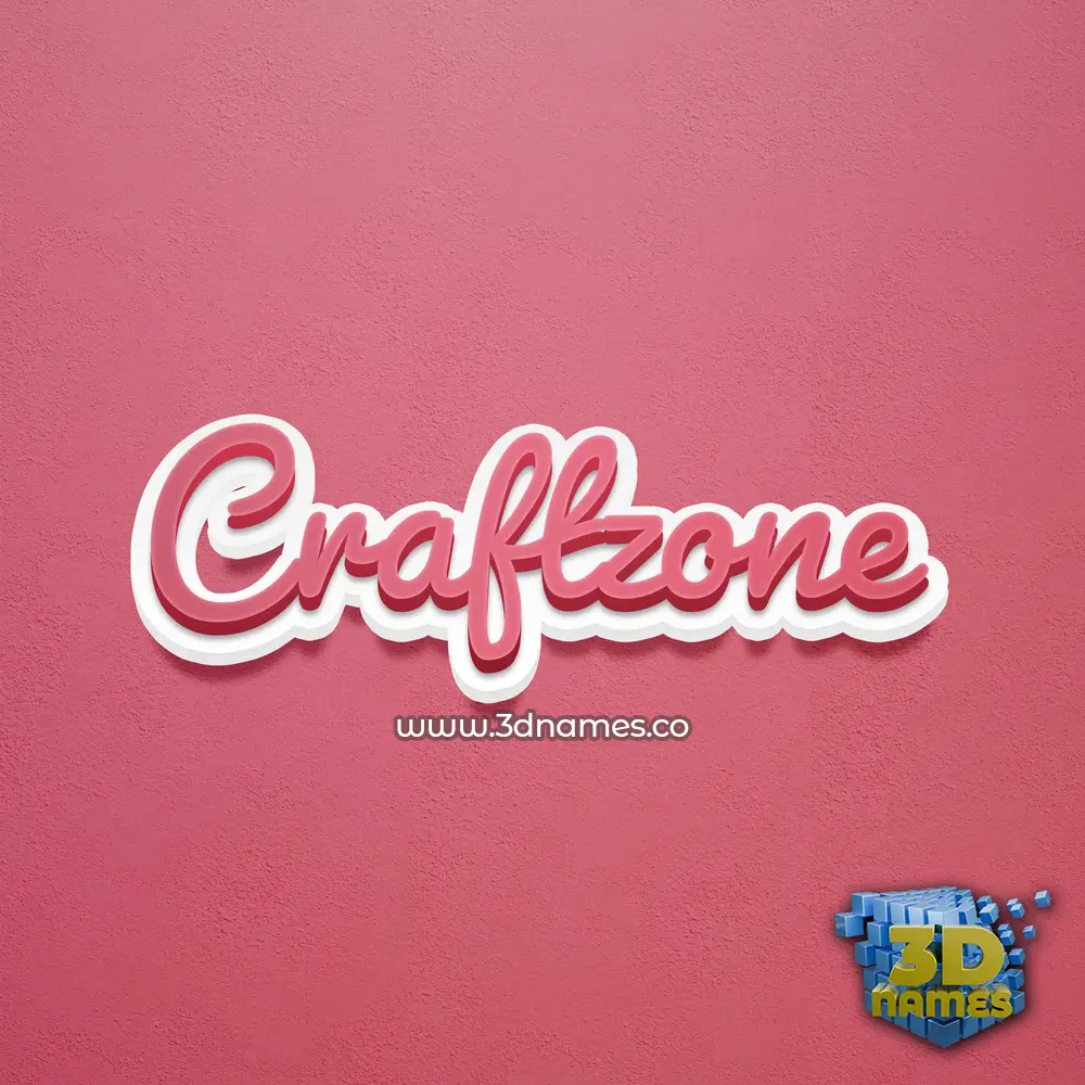 craftzone in Red Scribble style - 3D name wallpaper