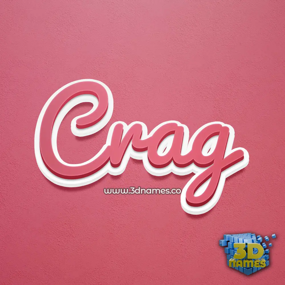 crag in Red Scribble style - 3D name wallpaper