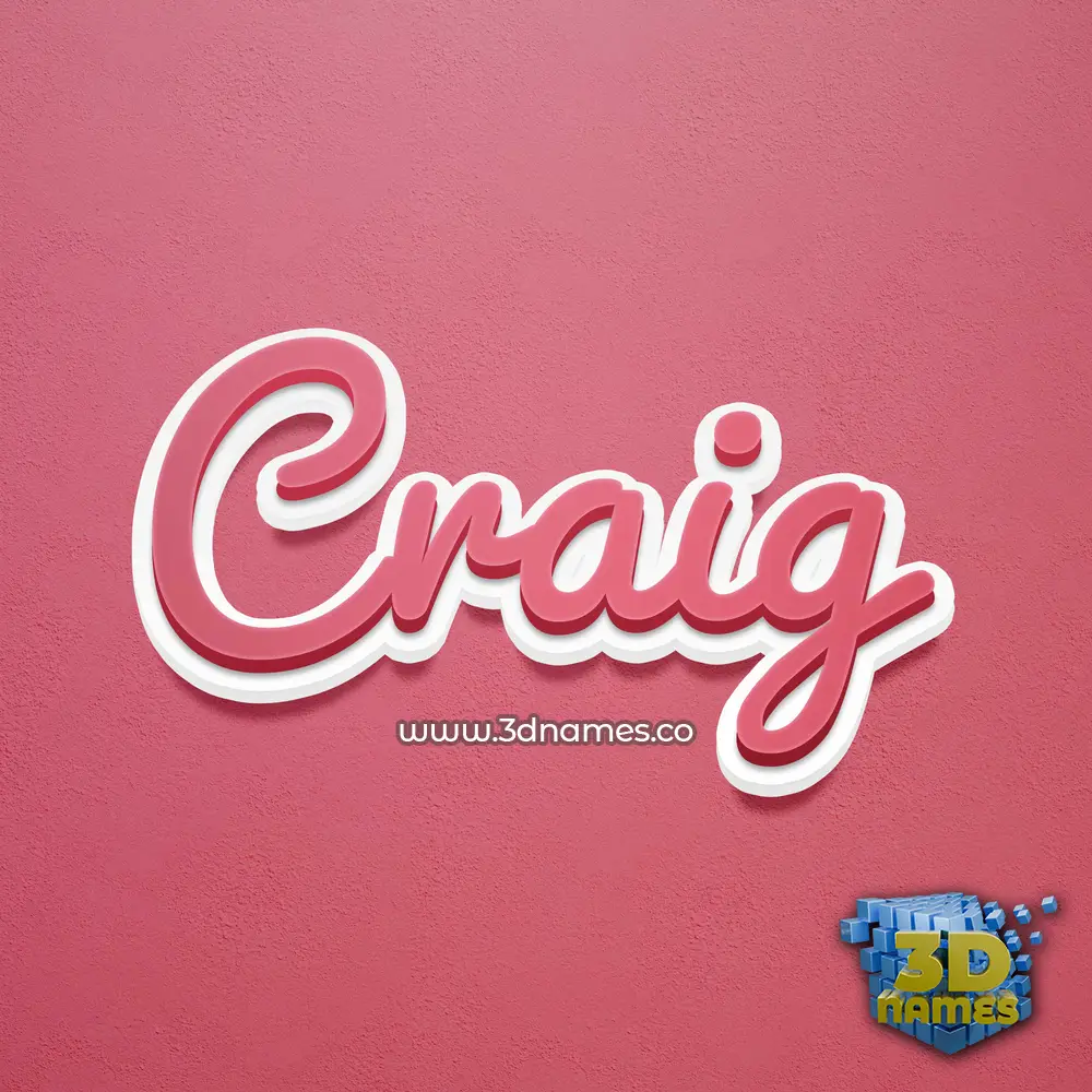 craig in Red Scribble style - 3D name wallpaper