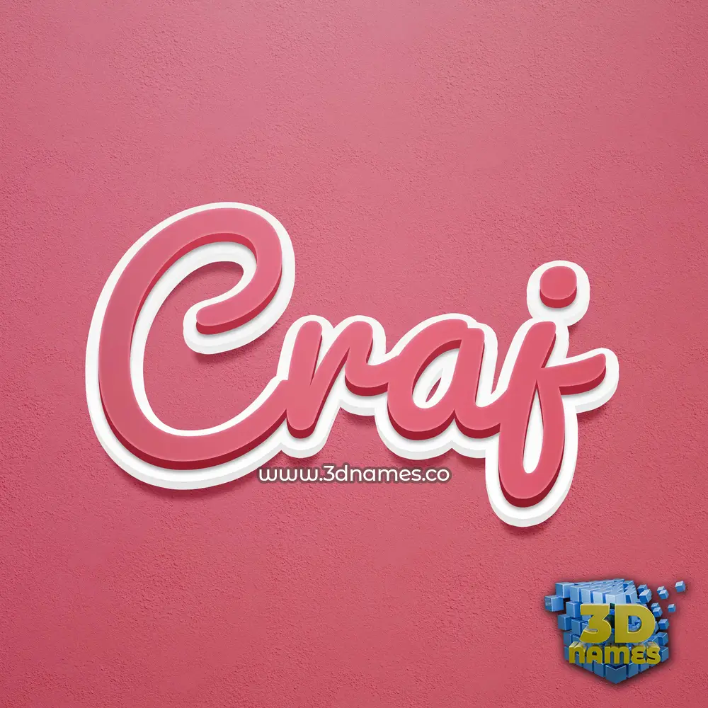 craj in Red Scribble style - 3D name wallpaper