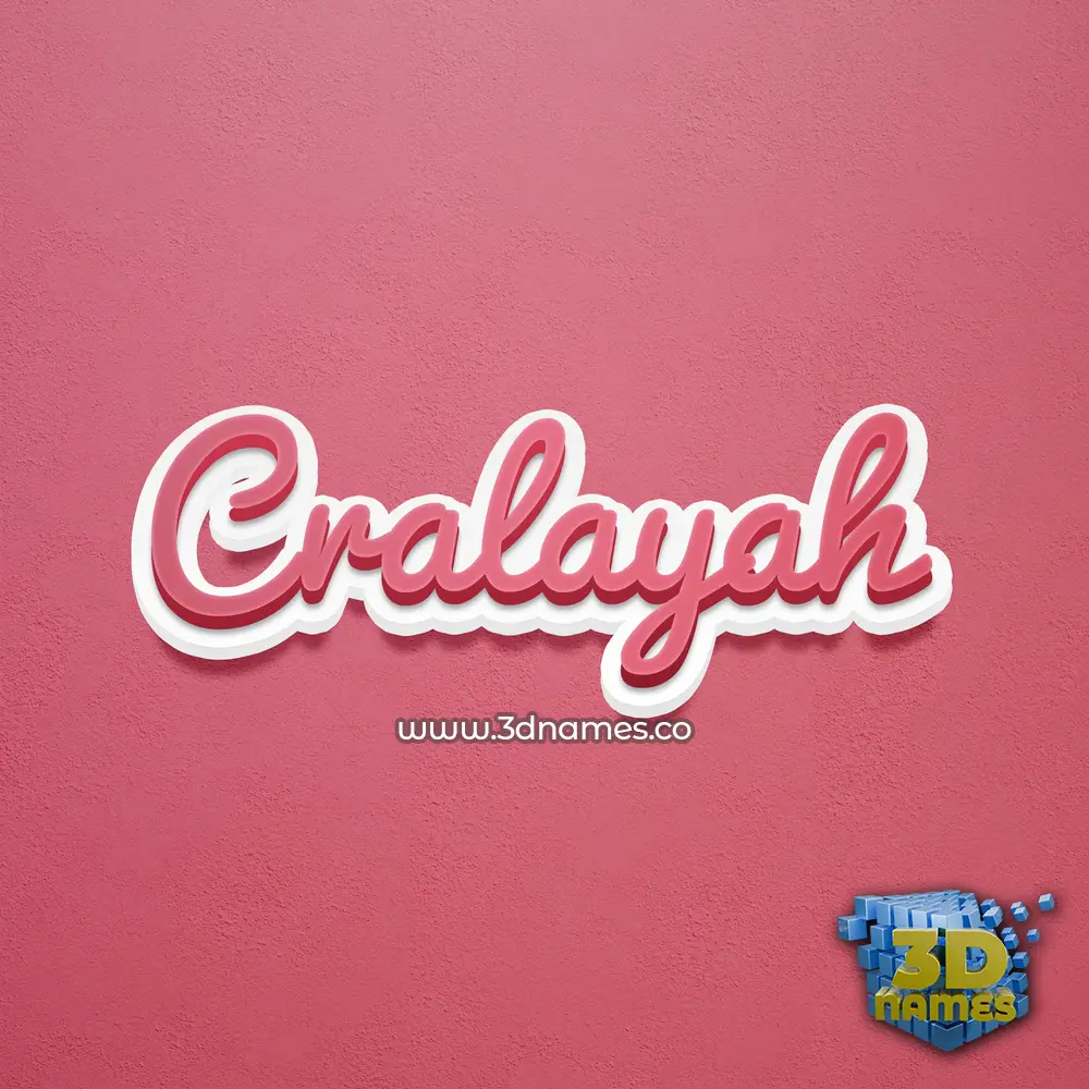 cralayah in Red Scribble style - 3D name wallpaper