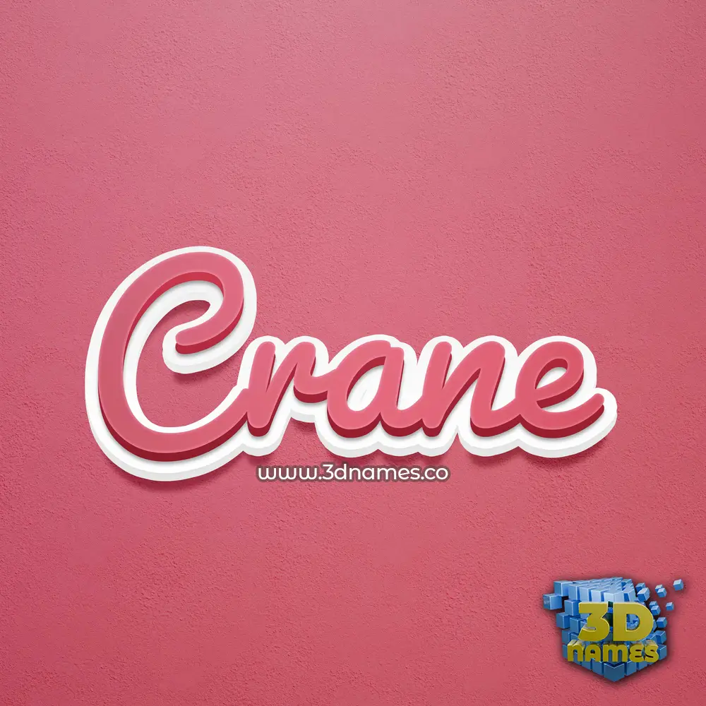 crane in Red Scribble style - 3D name wallpaper