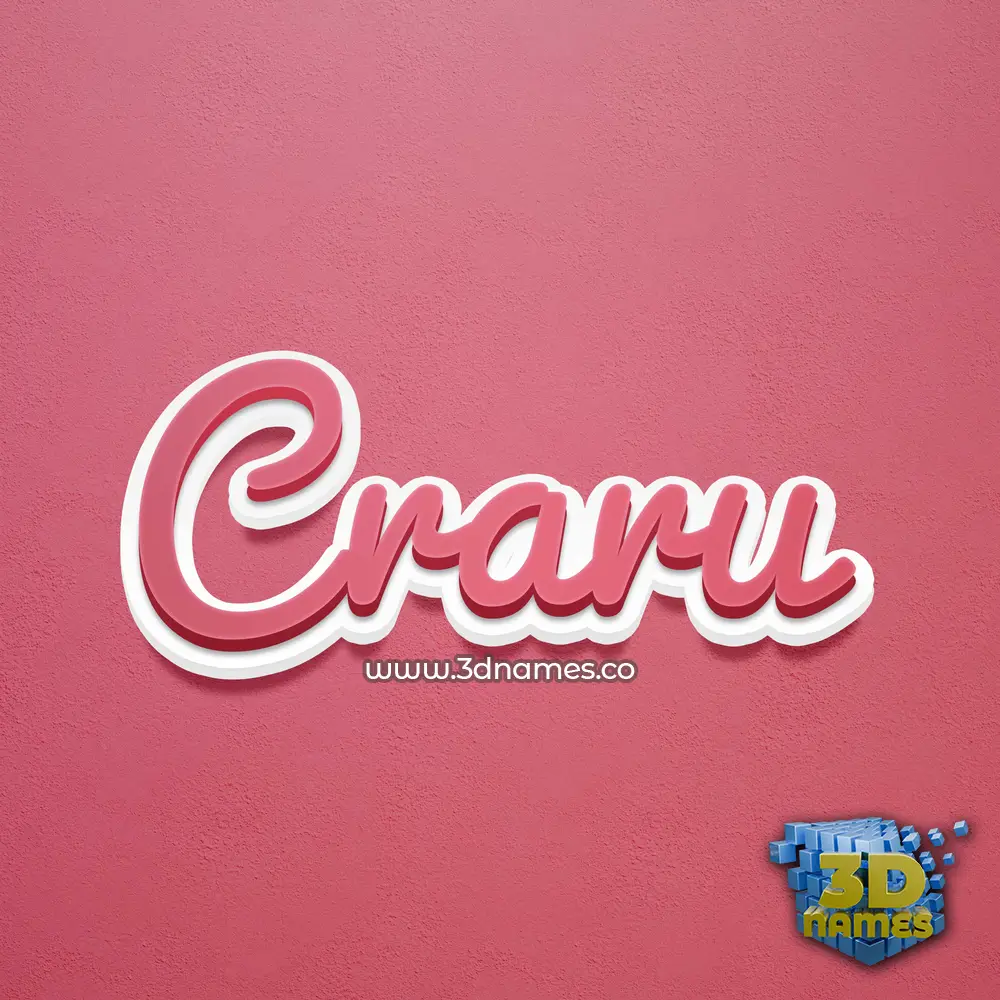 craru in Red Scribble style - 3D name wallpaper
