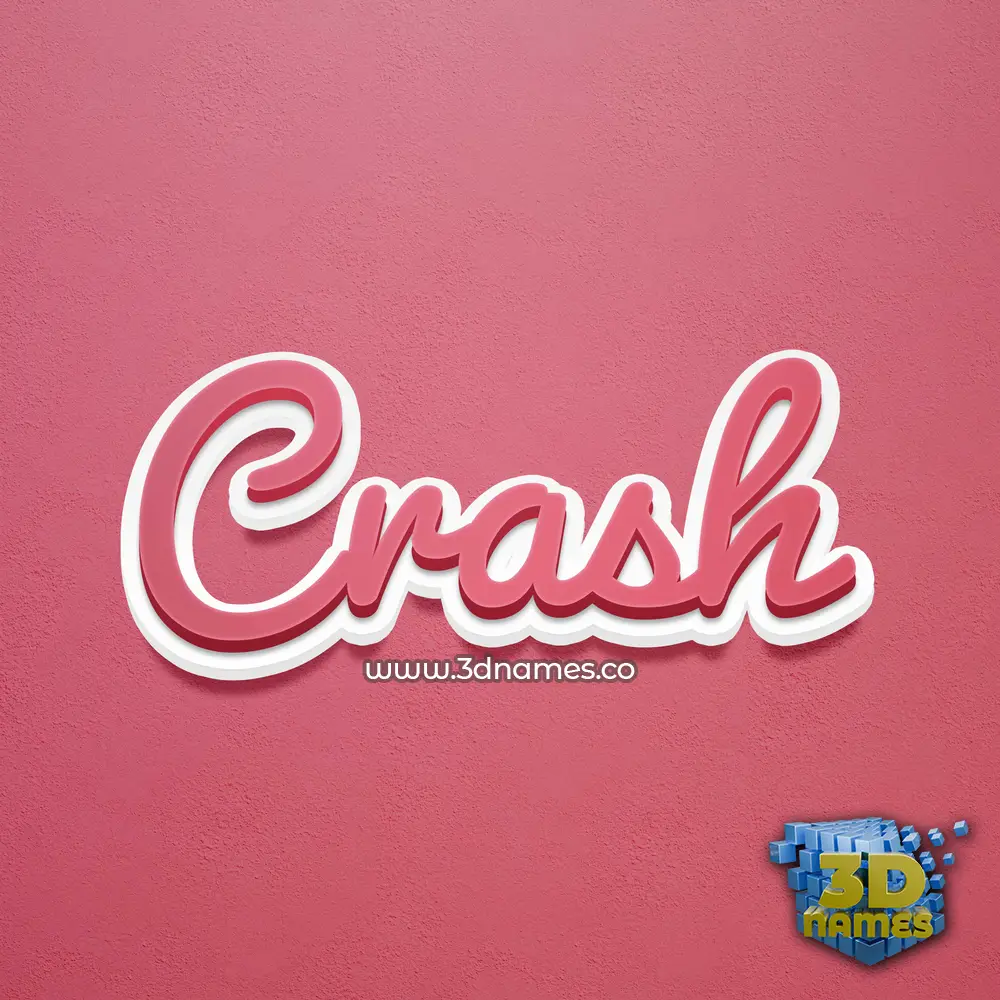 crash in Red Scribble style - 3D name wallpaper