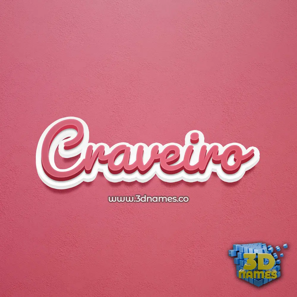craveiro in Red Scribble style - 3D name wallpaper